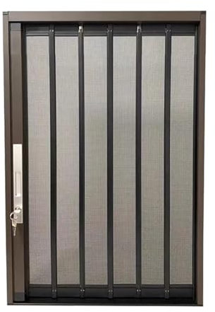 RENLXFI Patio Sliding Screen Door Replacement, Heavy Duty Aluminum Folding Door Mesh Partition for Patio Backyard Kitchen Bedroom, Invisible Retractable Doors with Lock & Key(WxH 69x203cm(27x80in))