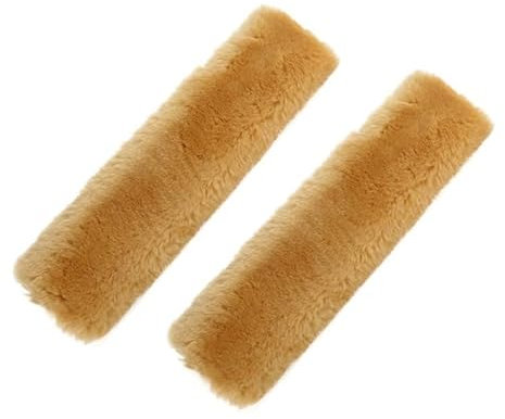 Sitzgurtpolster 2 Stücke Weichen Auto Sicherheitsgurt Abdeckung Schaffell Sitz Gürtel Kissen Pad Sitz Gürtel Sicherheit Gurt Abdeckung Schulter Pads Für Auto Zubehör Sitzgurtpolster(Blanc)