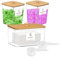 Yallmie 3 Piezas Almacenamiento de Detergente para Lavandería, Recipientes de Almacenamiento de Lavandería de Plástico con Tapa, 16 Etiquetas y 2 Cucharas, Caja para Detergente en Polvo para Líquidos