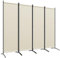 Outsunny Paravent 221 x 172 cm, paravent de Jardin à 4 Panneaux, cloison de séparation avec Pieds Larges, pour terrasse, Piscine, en Tissu Polyester de 180 g/m², crème