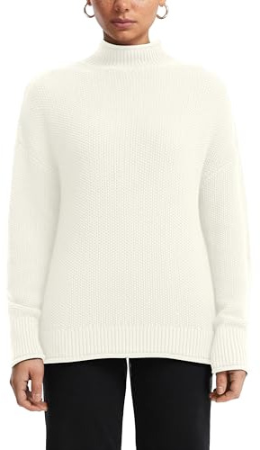QS Strickpullover mit Stehkragen aus Baumwollmix