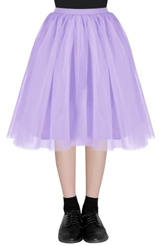 AUYAO Jupe en Courte Tutu Femme, Jupe de Danse de Ballet, Style Rétro Jupon Ballet Danse, Jupe Tutu Colorée en Couches, Jupe Tutu en Maille pour Filles et Femmes, Danse Fête, Cosplay, Anniversaire