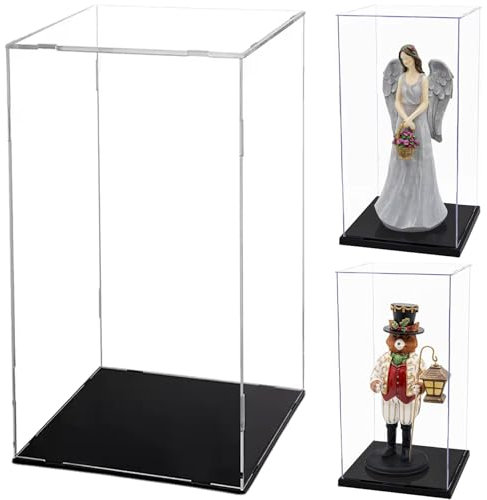 Vitrine en Acrylique Transparente Anti-poussière 40 x 20 x 20 cm avec Fond pour Figurines, Objets de Collection, trophées et Autres Objets de Collection