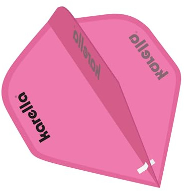 Karella Ultimo Flights, Premium Dartflights, 12er Set mit Dose, 200 Micron, extra stabil & langlebig, vorgeformte 90, Standardform, kompatibel mit Nylon & Carbon Schäften, Steeldart, Softdart, rosa