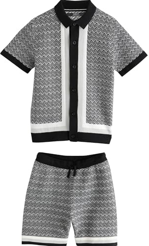 NEXT Jungen Standard Gestricktes Poloshirt und Shorts im Set 98-176