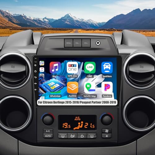 OiLiehu 2+64G Android 13 CarPlay Android Auto para Citroën Berlingo 2015-2018/Peugeot Partner 2008-2019 Pantalla Radio Coche 9 Pulgadas con EQ Bluetooth SWC FM/RDS WiFi GPS Camara Marcha Atras
