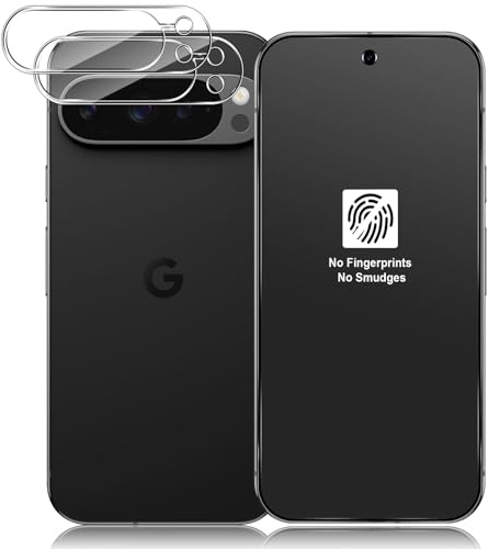 Funrae Couverture Complète Verre Trempé Mat pour Google Pixel 9 Pro 5G et Caméra Arrière Protecteur [2+2 Pièces], Anti-Reflet, Anti-Traces de Doigts, 9H Dureté Matt Protection écran
