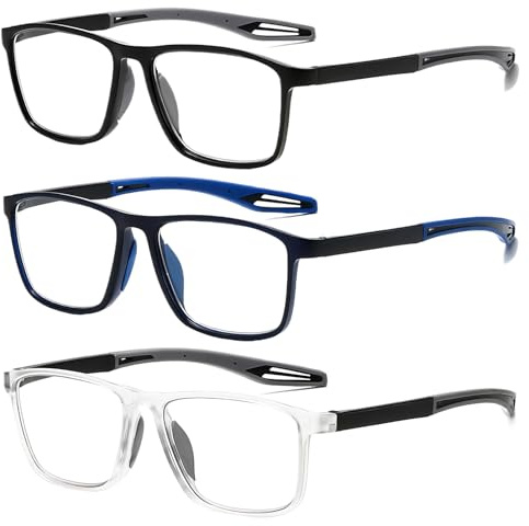 Juadnic 3 Stück Selbsttönende Lesebrille Herren Damen- Hochwertige Lesebrille, stilvoll und komfortabel, für alle Gelegenheiten geeignet