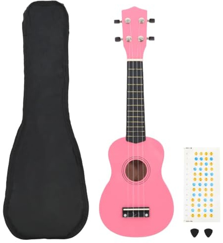 INLIFE Jeu de ukulélé Soprano avec Sac pour Enfants Rose 21