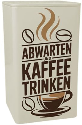 speecheese Abwarten und Kaffee trinken KaffeeDose 900ml lustige KaffeeDose 900ml als Geschenk für Koffeinjunkies