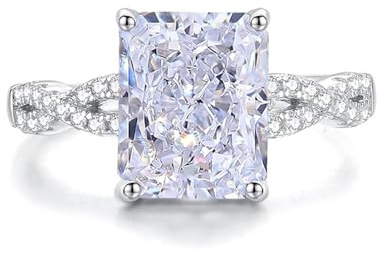 Whoiy Eheringe 950 Gold mit Moissanite 4ct, Trauring Solitär Echtgold Hochzeits Ringe Elegant Platin Bandring für Damen Größe 54 (17.2)