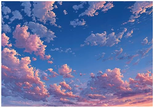 WallArena Vlies Fototapete - Wolken - 150x105 cm - Fototapeten - Tapeten - für Wohnzimmer Schlafzimmer - Vliestapete Wandtapete Tapete 3D Effekt- inkl. Kleister - Himmel