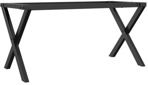 HFXHIJXQ Couchtisch-Gestell 90×30×43 cm Metall X-Design Schwarz Pulverbeschichtet Robuste Beine für DIY Industrial Look