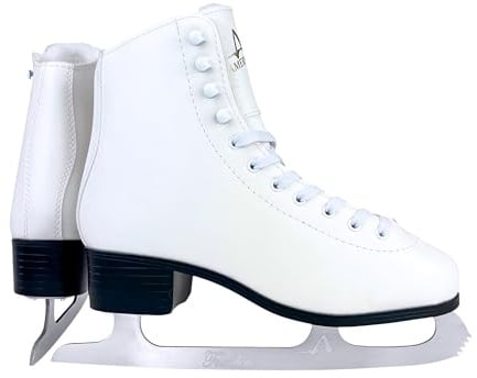 American Athletic Schuh Girl 's American Leder gefüttert Figure Skate, weiß