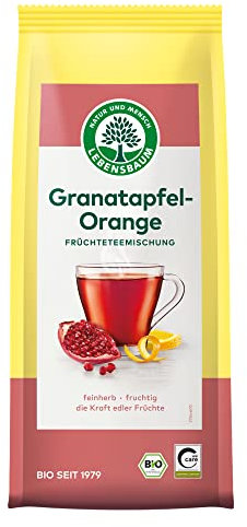 Lebensbaum Granatapfel-Orange, Früchtetee mit feinherb-fruchtigem Geschmack, lose, 100% Bio, Früchteteemischung, 75g