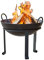 Loberon Feuerschale Harrogate, Mobile Feuerstelle, mit Zwei Henkeln, Klares Design, Outdoor, Gartenzubehör, Eisen, schwarz