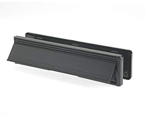 Yale YLP44-06/06-CP Letterplate/Letterbox, 300 mm, Fits 38-78 mm Doors, Black Finish