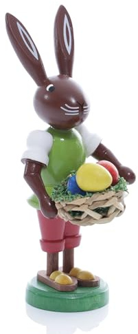 Rudolphs Schatzkiste Osterfigur Hase mit Eier Höhe ca 9 cm NEU Osterdeko Osterhasenfigur Ostern Osterei Frühling Erzgebirge Seiffen Hase