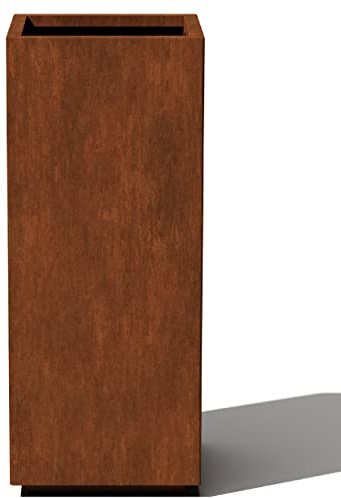 Veradek Corten Steel Series Pedestal Planter - Tall Corten Steel Planter for Outdoor Porch/Patio | Naturally Rusting Steel for All-Weather Use | Modern Rustic Décor for Tall Plants, Trees, Flowers