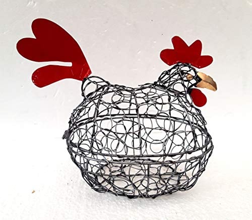 Unusual Wire Chicken Egg Basket Hen Egg Holder Storage Chicken Basket