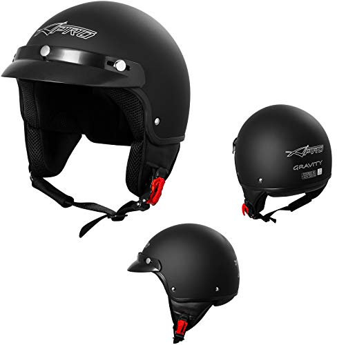 Casco Demi Jet Scooter Moto Omologato ECE 22-06 Frontino Sonicmoto Nero Opaco M