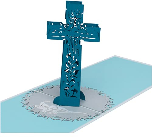 Sweetpopup® 3D Pop Up Karte zur Trauer, Anteilnahme, Trauerkarte, Beileidskarte, Kondolenzkarte | Klappkarte Kreuz, 160