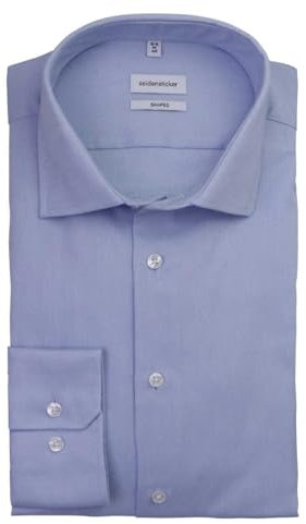 Seidensticker Herren Mens Shaped Longsleeve Cotton Businesshemd, Mittelblau(293650), 44 EU