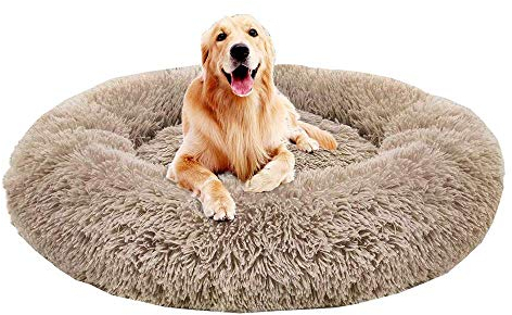 GDDO Premium Orthopädisches Haustierbett für große und extra große Hunde,Donut Hundebett Weiches Plüsch Rundes Hundesofa mit Wasserfeste Unterseite,Hundekörbchen waschbar (110cm)