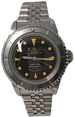 Walter Mitt Royal Marine Diver Automatik-Armbanduhr aus Stahl mit 5 Gliedern Schwarz Uhr Herren