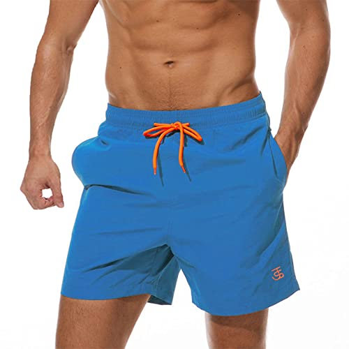JustSun Costume Uomo Mare Costumi da Bagno Uomo Corto Piscina Pantaloncini Short Surf Uomo Mare Asciugatura Rapida Blu XXL