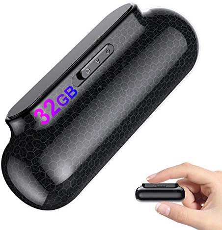 32GB Digital Diktiergerät Magnetischer Mini Audio Aufnahmegerät mit Stimmenaktivierung |400 Stunden Aufnahmekapazität | 500 Stunden Akku | Voice Recorder für Vortrag, Vorlesung, Interview, Meeting