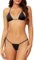 Dadress Lot de 2 mini bikini sexy extrême pour femme avec string, noir, Taille Unique