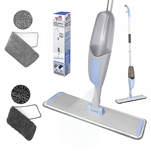 York Bacteria Stop Mopa de Piso con depósito de función de pulverización, 600 ml, antibacteriana, Apta para alérgicos, Funda de Repuesto de Microfibra