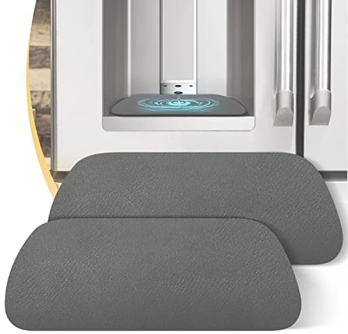 Refrigerator Drip Tray 2 Pack: Refrigerator Drip Catcher for Fridge Water Dispenser, Super Absorbent Diatomite Fridge Water Drip Tray for Whirlpool, Ge, Samsung Fridge Accessories (Gray, Rectangular)