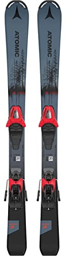 Atomic Unisex Jugend Maverick Jr 100-120 + C5 Gw Me ski, Metalic Blue/Red/ (Mehrfarbig), 110cm
