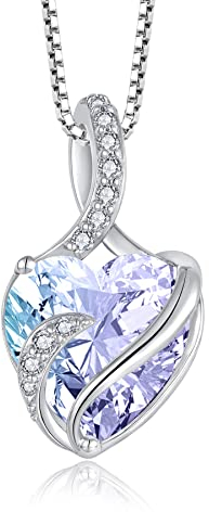 FJ Unendlichkeit Juni Geburtsstein Kette Damen 925 Sterling Silber Herz Alexandrit Anhänger Halskette Schmuck Geschenke für Damen Frauen Mutter Freundin Mama