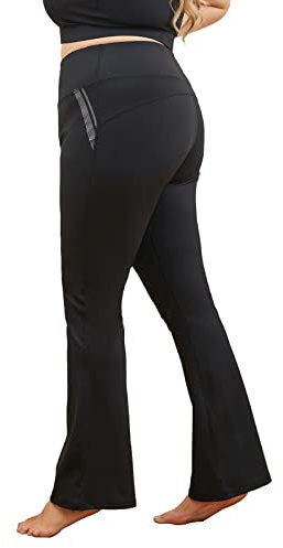 Women's Plus Size Dress Yoga Leggings with Pocket High Waist Stretch Bootcut Flared Leg Pants for Indoor Sport