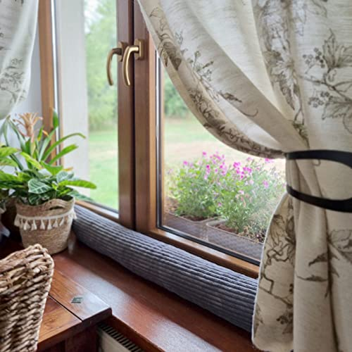 4L Textil Zugluftstopper aus Cord Durchzugstopper Windstopper für Türen und Fenster Luftzugstopper für Tür Türschlange Türrolle 70 cm 80 cm 90 cm 100 cm 150 cm (Grau, 150 cm)