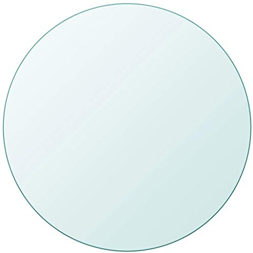 homiuse Tischplatte aus Gehärtetem Glas Rund 900 mm Transparent Runder Desktop Gehärtetes Glas Tischplatte Ersatzteil für Esstisch Couchtisch Garten Tische Langlebig Leicht Reinigen Einfacher Stil