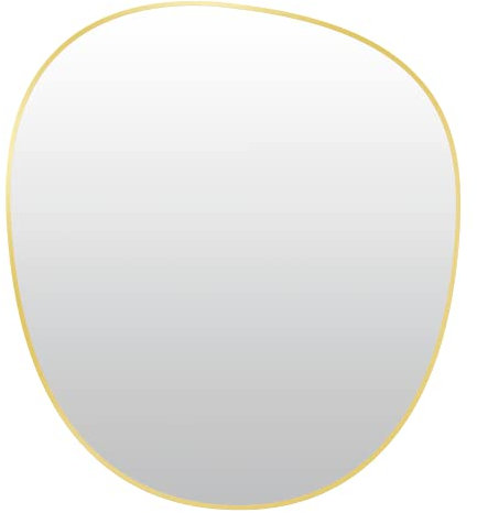Deko Spiegel Tampa Gold. Design Spiegel in organischer Form mit Rahmen aus pulverbeschichteten Stahl.