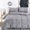 Treer Bettwäsche Bettbezug Set 3 Teilig Modern Weiche Microfaser Bettdeckenbezug mit Reißverschluss und 2 Kissenbezüge (180x220cm,Silber grau)