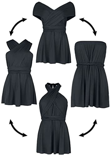 Black Premium by EMP Damen schwarzes Top mit Mehreren Tragemöglichkeiten