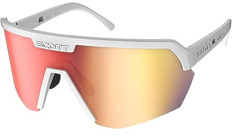 Scott Sport Shield Wechselscheiben Fahrrad Brille matt weiß/rot Chrome