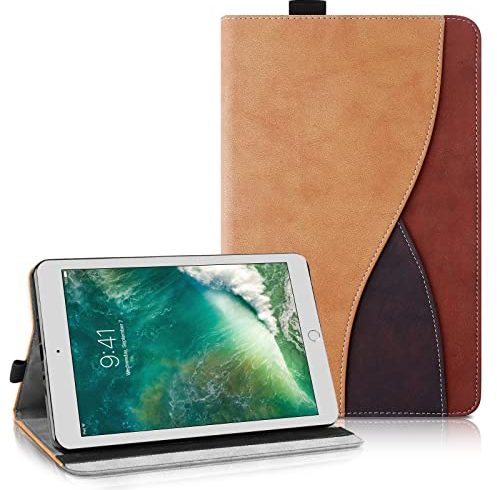 AsWant Funda para iPad 9,7 Pulgadas (2018/2017 Modelo, 6ª / 5ª generación), Ultra Slim Estuche Protectora Carcasa con Función de Soporte/Cartera Funda para iPad Air 2 / Air 1 (Marrón)