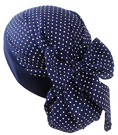 Kopftuch Damen Elegante Elastic Bandana Slouch Mütze Blau
