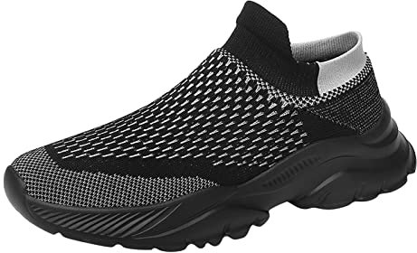Stivali Uomo Neri Stivali Uomo Alti Scarpe Uomo Trekking estive Stivali Gomma Uomo Antinfortunistici a-Nero 12.99
