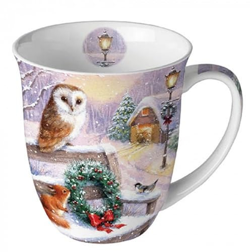 Tasse Eule mit Eichhörnchen