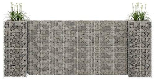 Camerina H-förmiger Gabionen-Pflanzkorb Stahldraht 260x40x100 cm gabionen Zaun gabionenkörbe