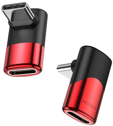 MOGOOD USB C 90 Grad Adapter, C Stecker zu C Buchse USB C Extender Adapter Typ-C Datenübertragung PD100W schnelles Aufladen und 8K@60Hz Video durchlaufen, für Steam Deck Zubehör und mehr Typ C Geräte