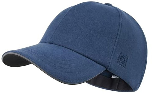 GADIEMKENSD Winter Reflective Fleece Hat with Adjustable String for Unisex Warm Winter Baseball Cap Soft Cold Hats Visor Beanie for Hiking Running Travel Horse Camping Navy